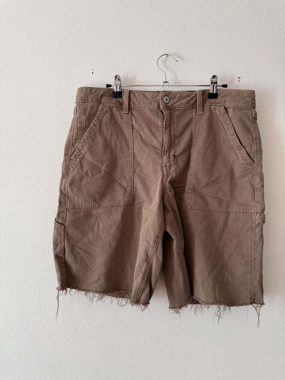 American Eagle Utility Cargo Baggy Jorts Shorts Brown 14 oversized